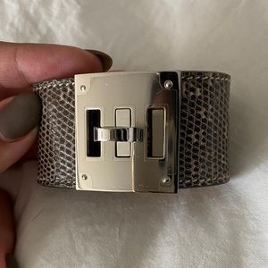 Exotic Hermes “Kelly Dog” bracelet in lizard